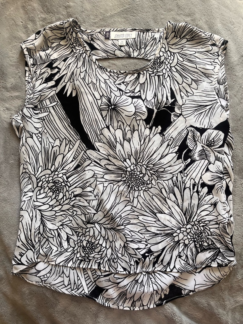 Jennifer Lopez Floral Cutout Tank
